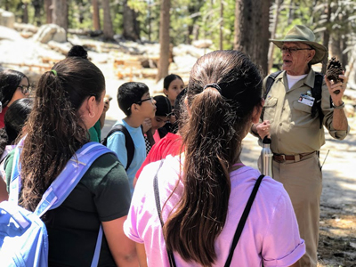 Park Volunteer with Students